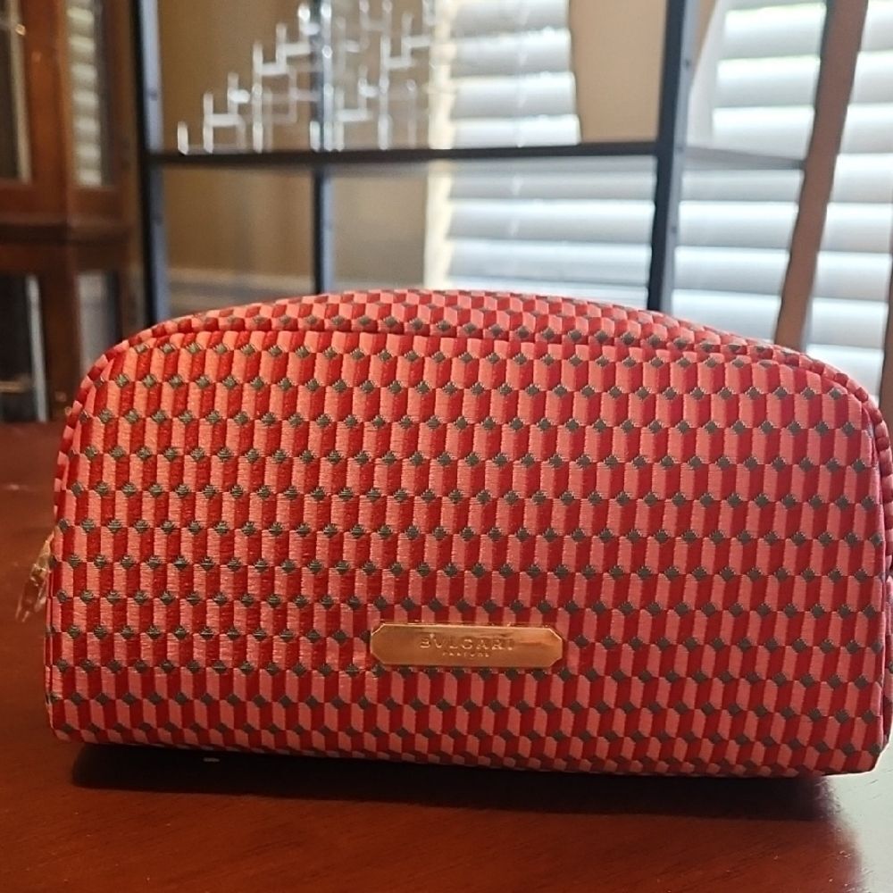 Bvlgari Red and Green Woven Bag